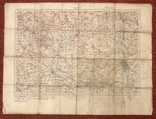 Vintage Map Of Derby, 1932 Post WW2, Military Edition, Cloth Backed