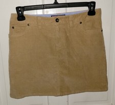 VINEYARD VINES camel Tan Stretch Corduroy Logo 5 pocket Mini Skirt 8