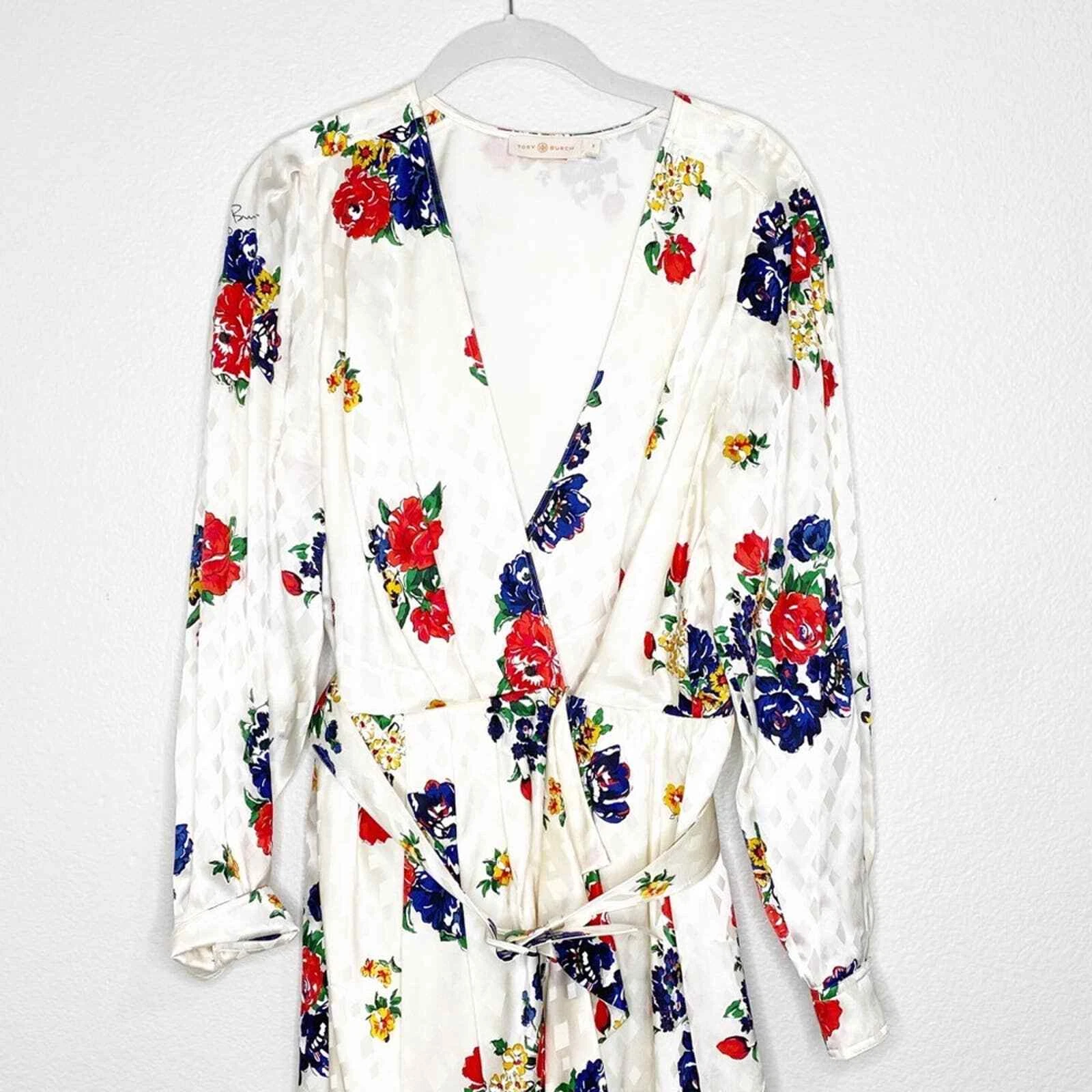 Abito donna Tory Burch 8 cinture stampa floreale seta raso jacquard dress