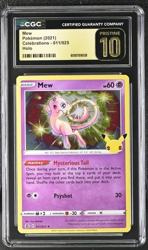 CGC 10 Pristine Mew 011/025 Holo Pokemon Celebrations