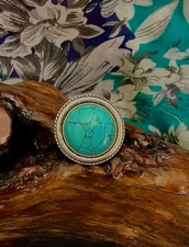 Scarf slide-Turquoise colored stone- Bandana Slide-Wild Rag-Western Gift-Ladies