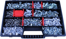 720tlg Nietmuttern Sortiment M3 - M8 Stahl, Alu und Edelstahl in Kunststoff-Box