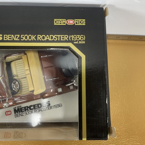 1936 Mercedes Benz 500K Bburago Die-Cast Metal Models 1:18 Diamonds #3020 Brown - Picture 13 of 17