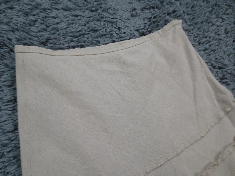 Юбка Sharagano женская 6 бежевая льняная смесь расклешенная с подкладкой повседневный текстурированный подол - Изображение 4 из 4