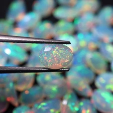 7x5 MM Oval Cut AAAA Flashy Rainbow Fire Natural Ethiopian Opal Wholesale Lot