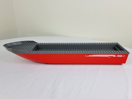 LEGO Fire Boat Hull (Red) + Top 54100 (Dark Gray) From Set 7906 - Picture 5 of 14