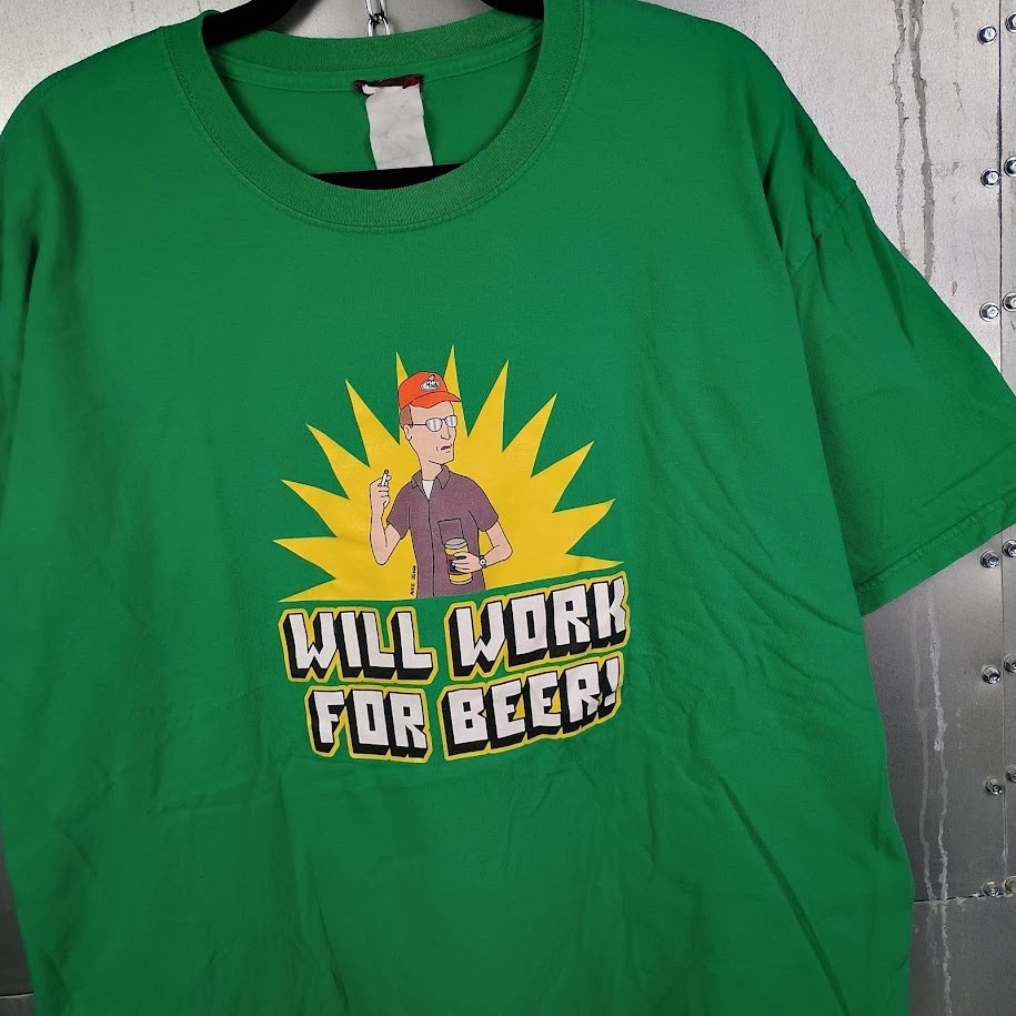 King of The Hill Vintage 90s Y2K Dale Adult Swim T-shirt XL Cartoon Promo Beer