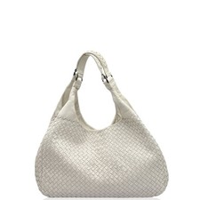 Bottega Veneta Medium Campana Hobo White Intrecciato Nappa ym012626b5