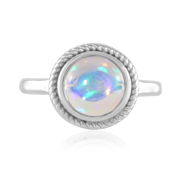 Welo Opal Platin Sterling Silber Ring- Echtschmuck-image