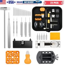 72 Pcs Watch Repair Kit Watchmaker Back Case Remover Opener Link Pin Spring Bar