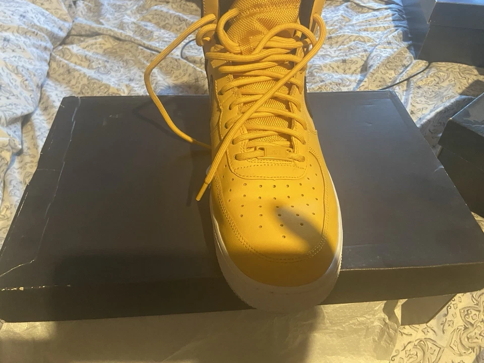 Nike Air Force 1 '07 LV8 High Yellow Ochre/Black Men's Shoes Size 12 - Image 3 of 4