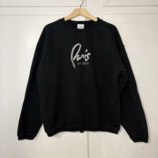 Vintage 90s Paris Las Vegas Black Embroidered Logo Crewneck Sweatshirt