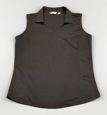 EUC Lady Hagen Women’s Golf Black Thin Sleeveless Moisture Wicking V-neck Polo M