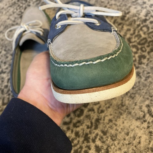 Sperry Men Size 12 M Top Sider Gold Cup STS19663 Boat Shoes Green Blue Gray - Picture 16 of 24