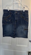 Old Navy Vintage Denim Jean Skirt Women Size 12 Y2K 90's Cargo