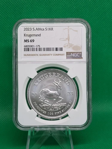 2023 South Africa 1oz Silver Krugerrand NGC MS69 Kruger Core