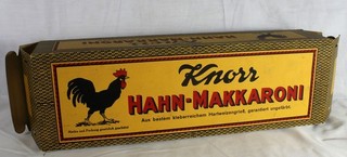 alte Schaupackung Knorr Hahn Makkaroni