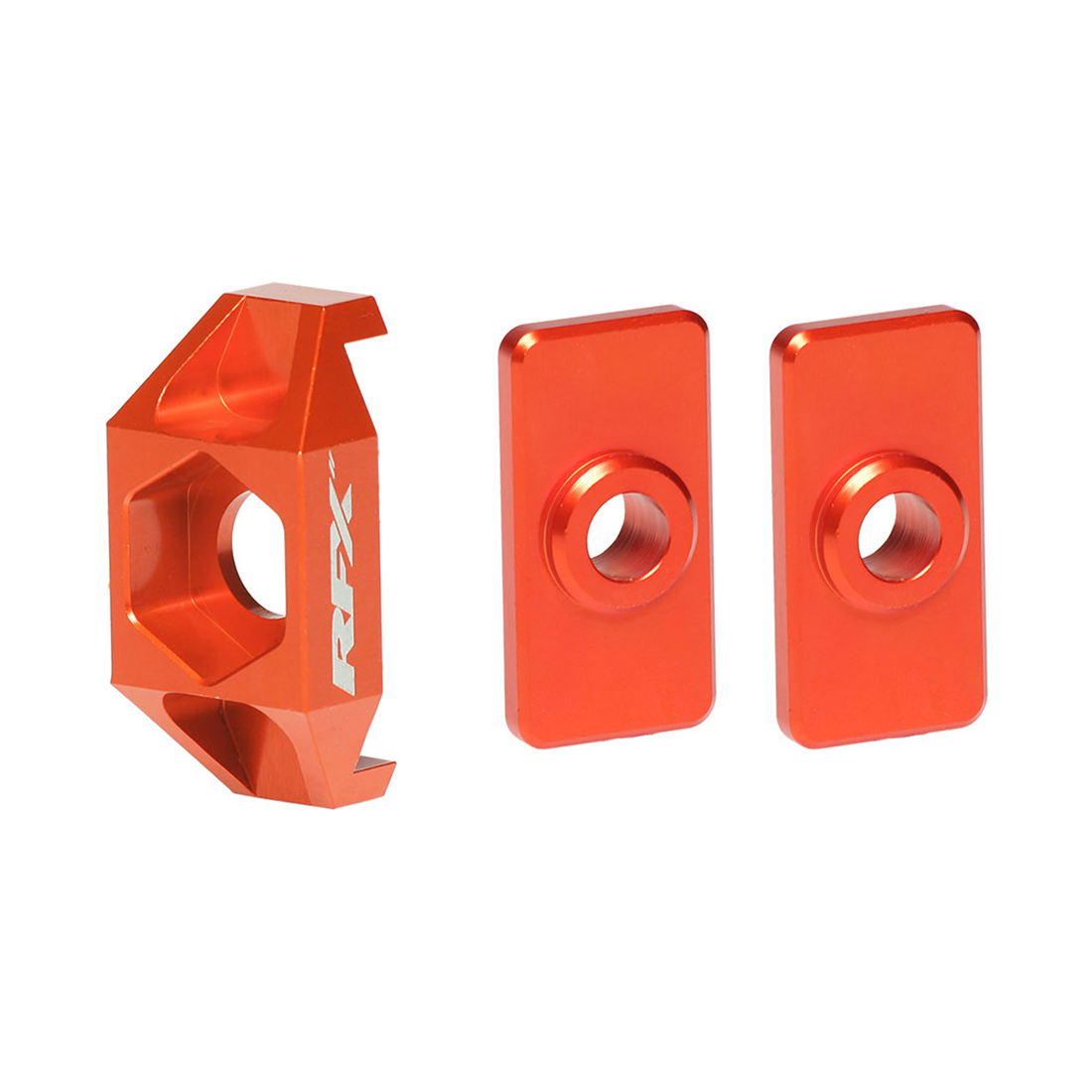 RFX Pro Rear Axle Adjuster Blocks KTM 50 09-19 Orange