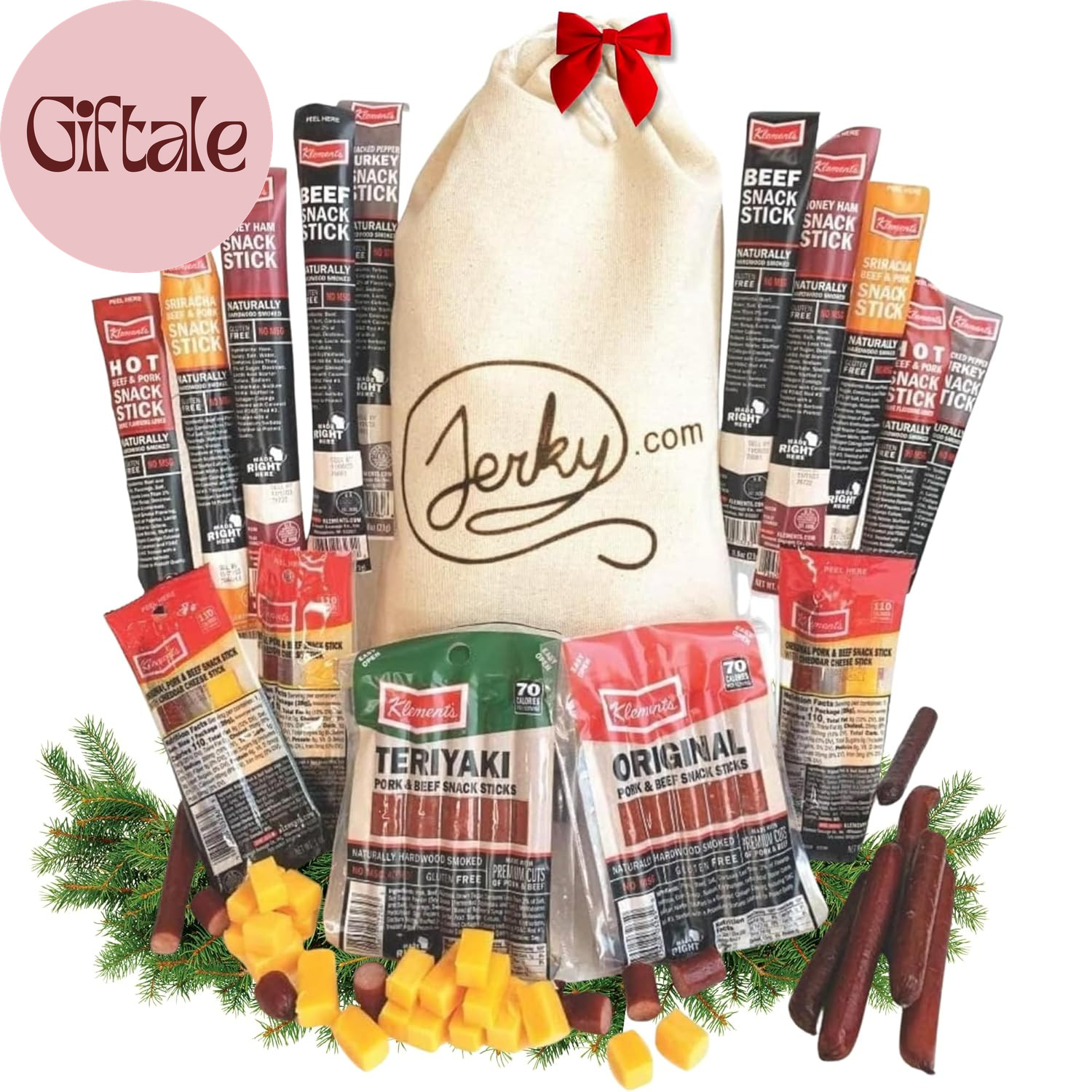 Jerky Gift Basket for Men - 26Pc Jerky Variety Pack of Beef, Pork, Turkey, & Ham