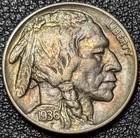 1936 Buffalo Nickel - STUNNING NEON TONING! - Ships Free!