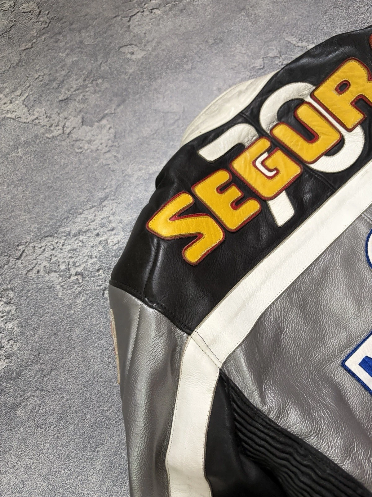 Vintage Segura Leather Racing Jacket Motul Total Dunlop Patches Biker Size M / 3 - product detail image 22