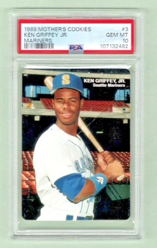 1989 MOTHER'S COOKIES MARINERS #3 KEN GRIFFEY JR. PSA 10 Shipping + Insurance