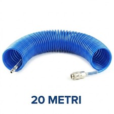 Tubo Aria Compressa Spirale 20 Metri con Attacchi Rapidi Compressore - Miniatura 1