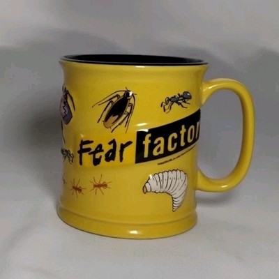 Vintage Fear Factor Mug 3D Bugs Ants Spiders Joe Rogan TV Show Coffee Cup 2003
