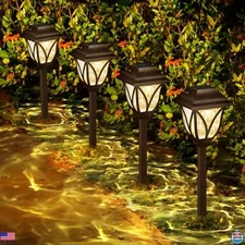 8 Pack Waterproof Solar Garden Lights with Warm LED for Yard Patio Walkway