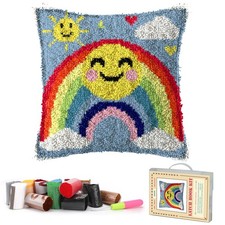 Latch Hook Kits for Adults- DIY Latch Hook Pillow Kits for Adults Beginners P...