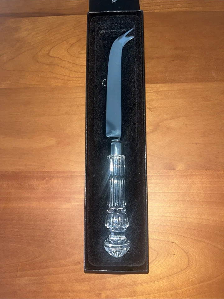 Cuchillo de queso de cristal Waterford “Lismore” de colección con hoja de acero inoxidable con caja Foto 3 de 4