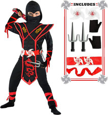 Kids Ninja Costumes Set Halloween Ninja Cosplay Costume with Luxury Ninjas Acces