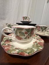 SET of 8 Nikko Precious Pink Roses Porcelain Coffee Tea Cups and Saucers EUC