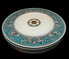Wedgwood Florentine Turquoise 8” Salad Plates Set of 5 EXC.
