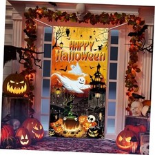 Halloween Door Cover Decorations 70.8 x 35.4" Ghost Pumpkin Door Banner Scary