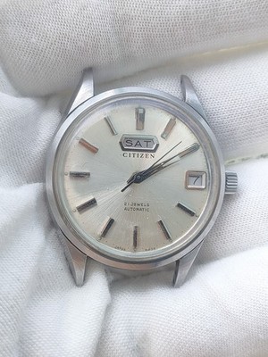 Vintage Citizen AUTOMATIC Day Date 21 Jewels (For Parts & Repairs) Working ! @44