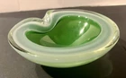 Murano Style Venetian Art Glass Bowl/Ashtray Green&White, Vintage