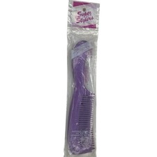 2 Vintage 80 s Superior Comb Co. Purple Styling Combs 8.5 Made USA Sealed NOS
