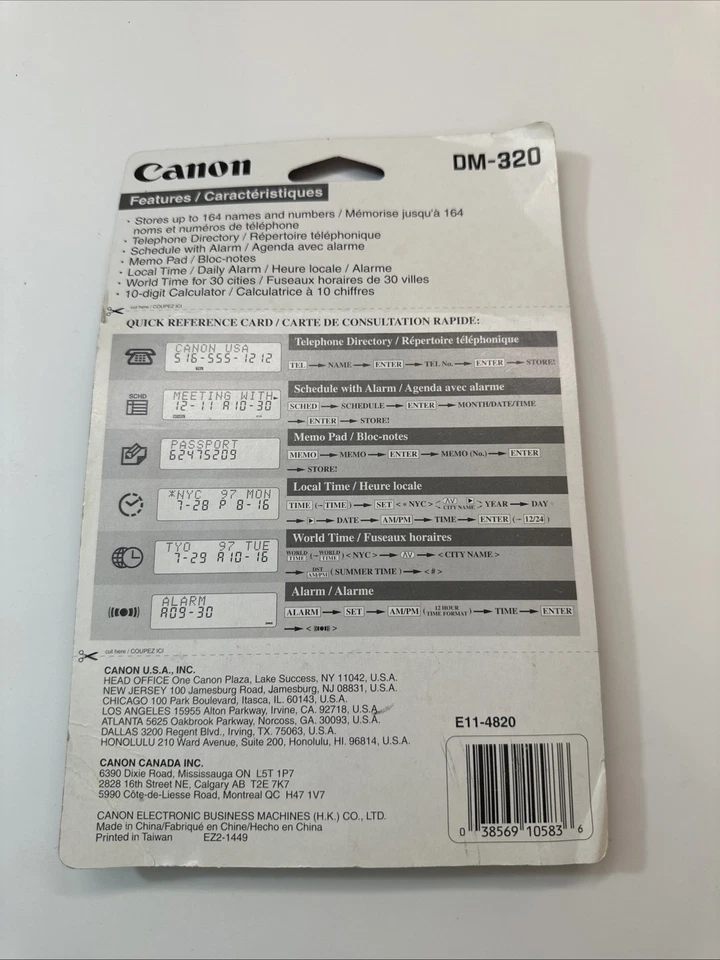 Canon DM-320 Electronic Organizer New in Package NIP New on Card E11-4820 - Image 2 of 4