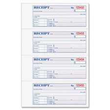 Adams Money/rent Receipt Book - 200 Sheet[s] - Tape Bound - 2 Part - Carbonless