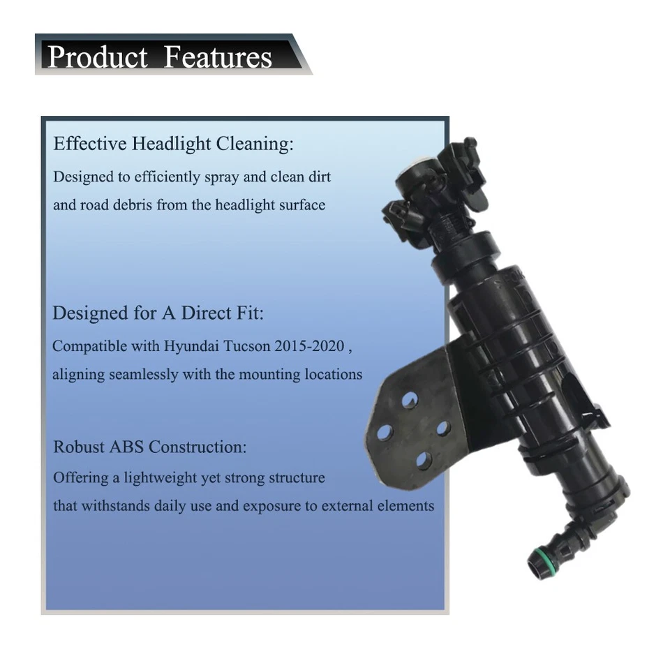 Headlight Washer Jet Nozzle Right 98672-D7000 Fit For Hyundai Tucson 2015-2020 Foto 3 de 4