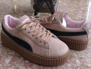 rihanna x puma suede creepers women's oatmeal