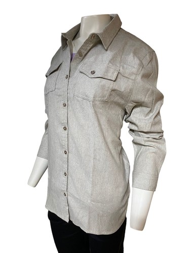 New Ladies Casual Flannel Check Shirts Cotton Long Sleeve Pleated S to 3XL W-001 - Picture 17 of 31