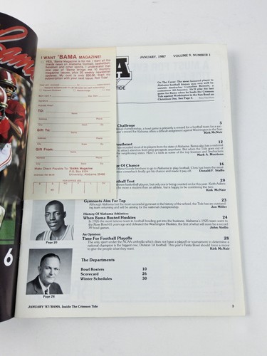 BAMA Inside The Crimson Tide Football Magazine 1987 Vol 9 No 1 Cornelius Bennett - Picture 5 of 5