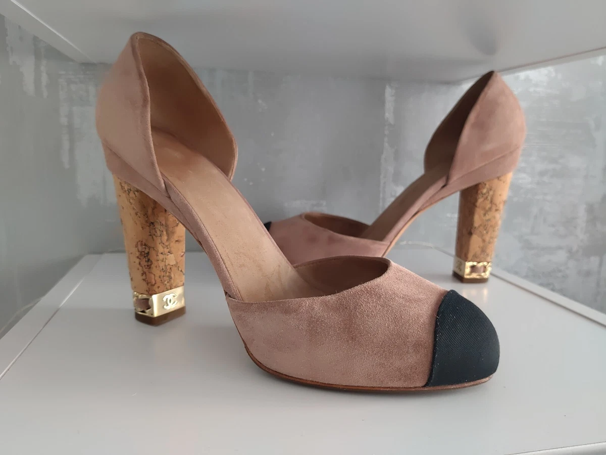 Chanel store suede pumps