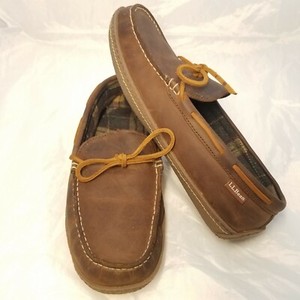 mens leather slippers flannel lined