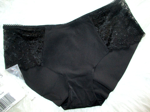 Victoria's Secret Hiphugger Panties Size M Retro Floral Black Lace Sides Rawcut