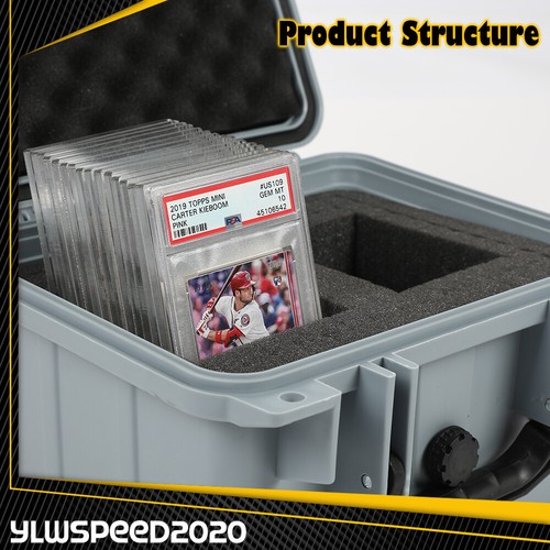 50CT Gray Graded Card Storage Box Deep Waterproof Case Slab Holder & Protector - Picture 8 of 9