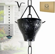 U-nitt Rain Chains for Gutters | Rainwater Catcher & Diverter | 8.5ft Metal