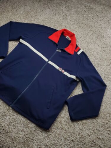 Vintage 70s Fila Bjorn Borg Track Jacket Size 40 Mens Blue Wool Blend - Picture 2 of 14